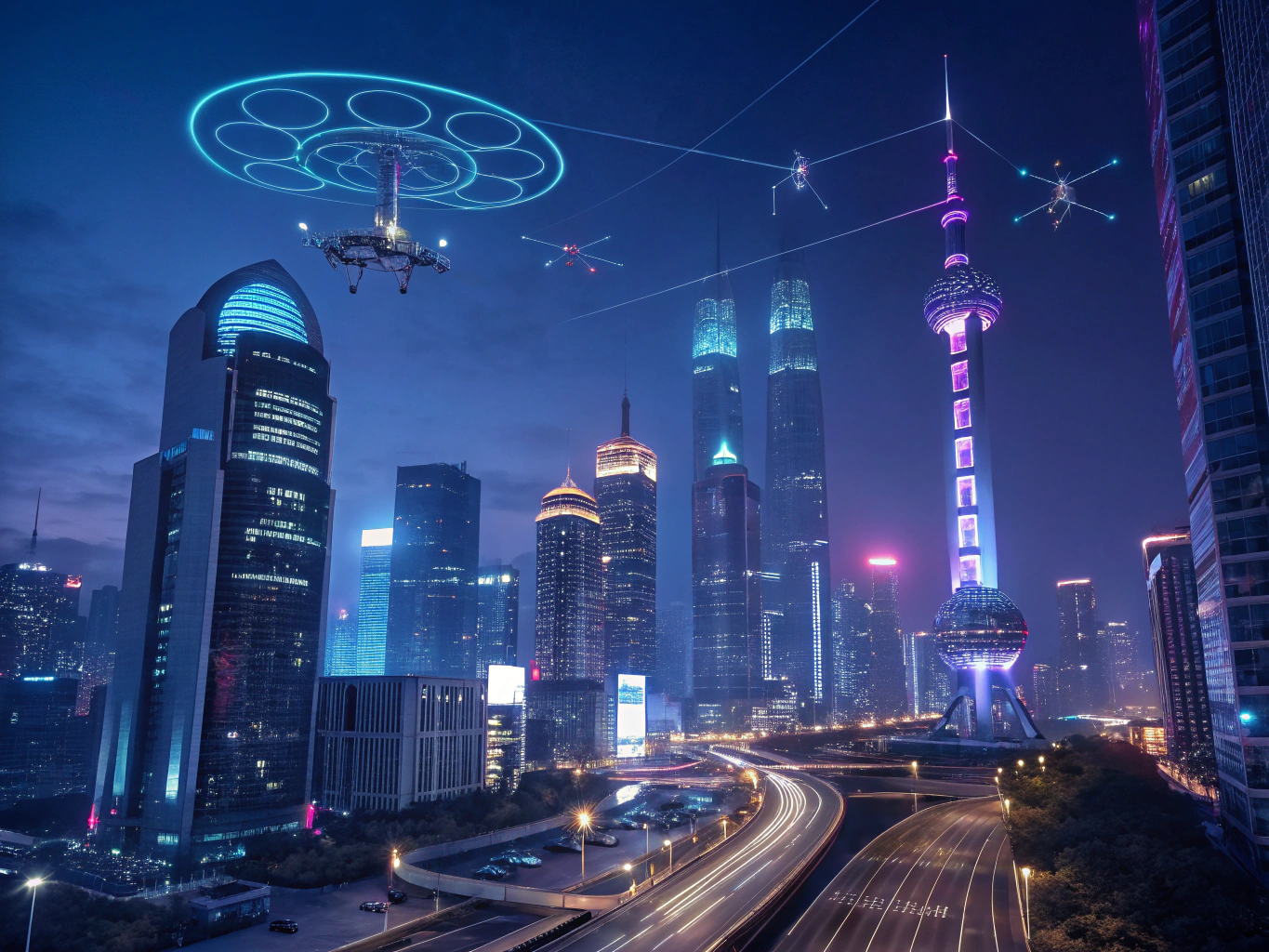 AI Neural Architecture and Smart City Visualization